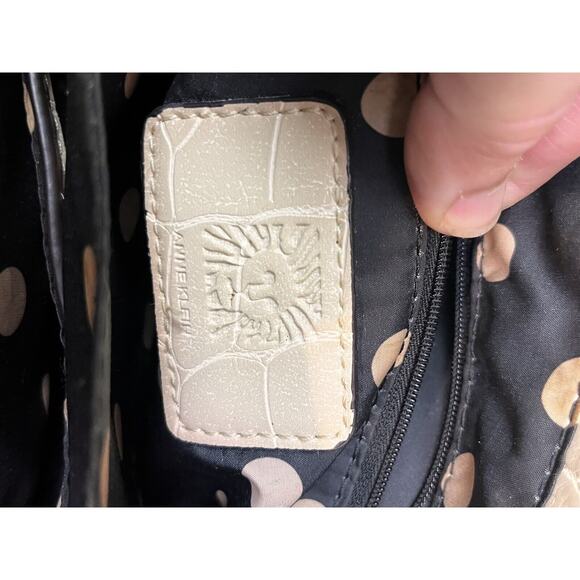 Anne Klein Coast Is Clear Purse Shoulderbag Tote Handbag Tan Cream Gold Chain - Picture 11 of 12